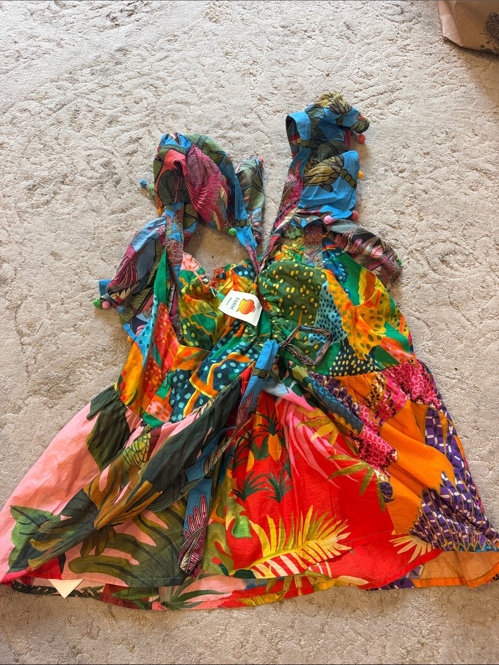 FARM Rio Multicolor Tropical Ruffle Strap Tank Top - Picture 3 of 3